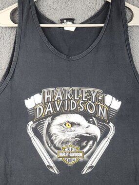 Harley Davidson Motorcycles Muscle Tank Shirt Mens Large Route 66 Missouri Eagle